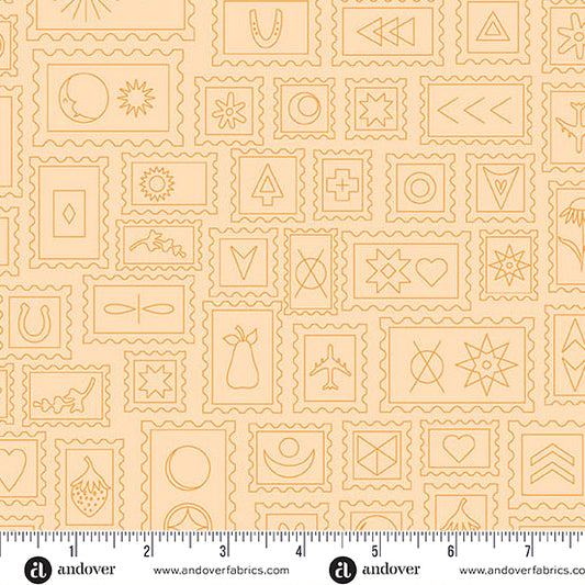 Postcard Lighter Maple quilting fabric, part of the Color Camp fabric collection by Alison Glass (SKU: A-10424-O)