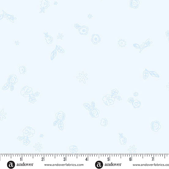 Sprig Lightest Cobalt quilting fabric, part of the Color Camp fabric collection by Alison Glass (SKU: A-10425-B)