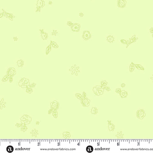Sprig Lighter Grass quilting fabric, part of the Color Camp fabric collection by Alison Glass (SKU: A-10425-G)