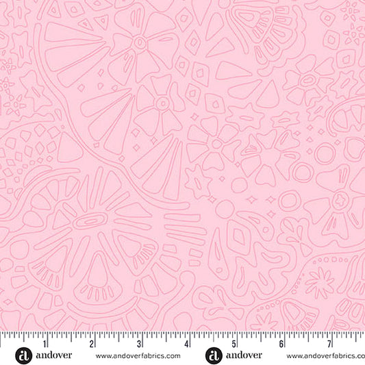 Veil Lighter Strawberry quilting fabric, part of the Color Camp fabric collection by Alison Glass (SKU: A-10426-E)