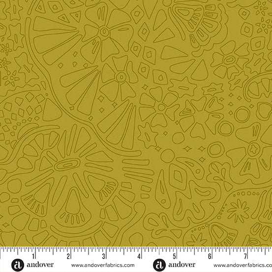 Veil Muted Gold quilting fabric, part of the Color Camp fabric collection by Alison Glass (SKU: A-10426-Y)