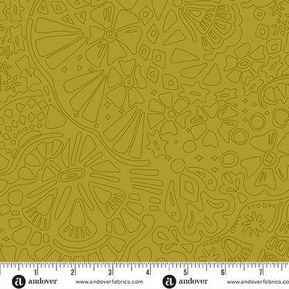 Veil Muted Gold quilting fabric, part of the Color Camp fabric collection by Alison Glass (SKU: A-10426-Y)