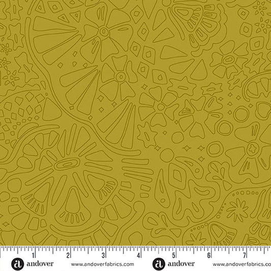 Veil Muted Gold quilting fabric, part of the Color Camp fabric collection by Alison Glass (SKU: A-10426-Y)