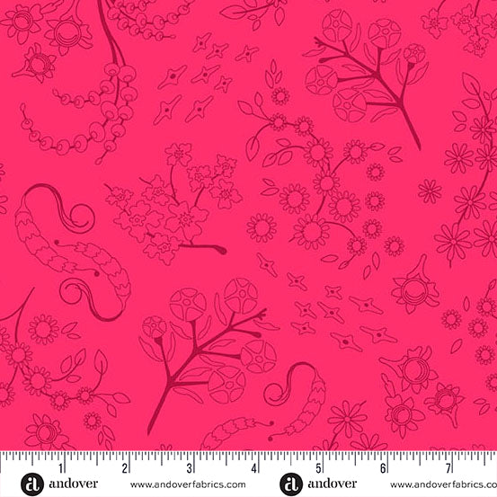 Nestled Ruby quilting fabric, part of the Color Camp fabric collection by Alison Glass (SKU: A-10427-R1)