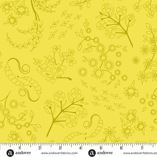 Nestled Light Lichen quilting fabric, part of the Color Camp fabric collection by Alison Glass (SKU: A-10427-Y)