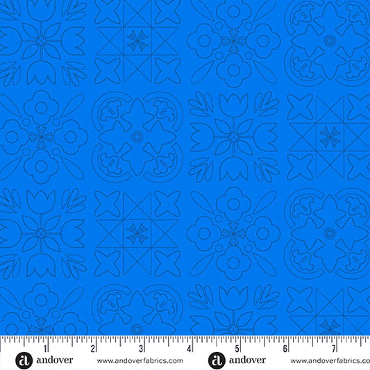 Bandana Cobalt quilting fabric, part of the Color Camp fabric collection by Alison Glass (SKU: A-10428-B)
