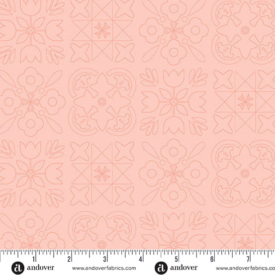 Bandana Lighter Poppy quilting fabric, part of the Color Camp fabric collection by Alison Glass (SKU: A-10428-LE)