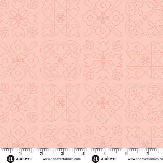 Bandana Lighter Poppy quilting fabric, part of the Color Camp fabric collection by Alison Glass (SKU: A-10428-LE)