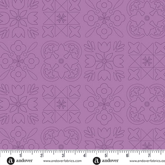 Bandana Muted Amethyst quilting fabric, part of the Color Camp fabric collection by Alison Glass (SKU: A-10428-P)