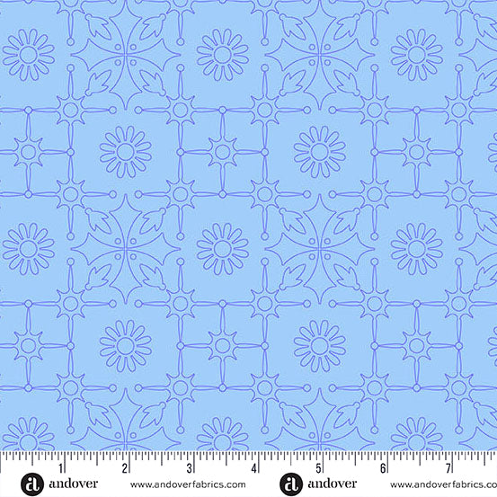 Leatherwork Light Cobalt quilting fabric, part of the Color Camp fabric collection by Alison Glass (SKU: A-10429-B)