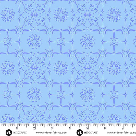Leatherwork Light Cobalt quilting fabric, part of the Color Camp fabric collection by Alison Glass (SKU: A-10429-B)