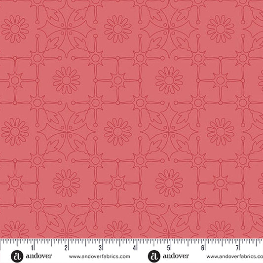Leatherwork Muted Ruby quilting fabric, part of the Color Camp fabric collection by Alison Glass (SKU: A-10429-R)