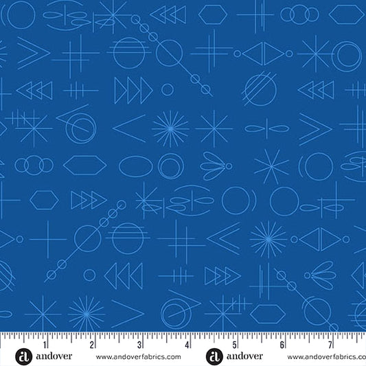 GameDay Dark Pond quilting fabric, part of the Color Camp fabric collection by Alison Glass (SKU: A-10430-B)