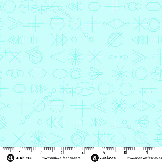Gameday Lighter Aqua quilting fabric, part of the Color Camp fabric collection by Alison Glass (SKU: A-10430-LB)