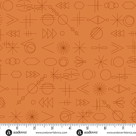 Gameday Muted Tiger quilting fabric, part of the Color Camp fabric collection by Alison Glass (SKU: A-10430-O)