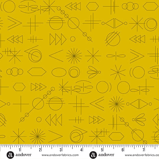 Gameday Gold quilting fabric, part of the Color Camp fabric collection by Alison Glass (SKU: A-10430-V)