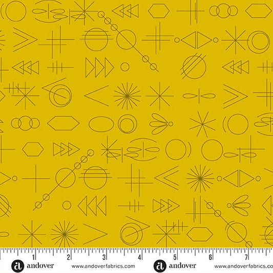 Gameday Gold quilting fabric, part of the Color Camp fabric collection by Alison Glass (SKU: A-10430-V)