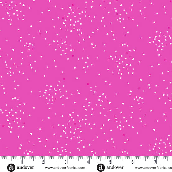 PREORDER - Heart Stars in Pink - A-1091-E1 - HALF YARD