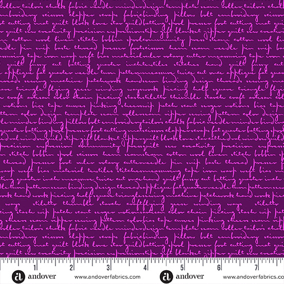PREORDER - Scrawl - Quilty Words in Purple Agate - Giucy Giuce - A-1214-P - Half Yard