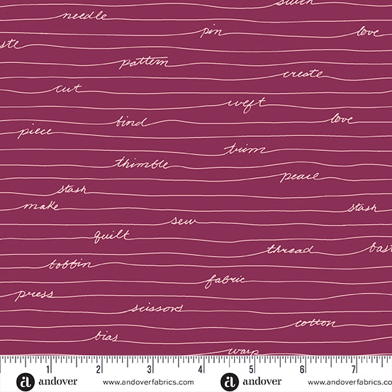 PREORDER - Scrawl - Longhand in Malbec - Giucy Giuce - A-1216-P - Half Yard