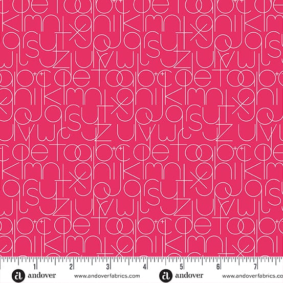 Cotton quilting fabric pattern called 'Enough in Strawberry'. Part of the 'Soliloquy' fabric collection. Designed by Alison Glass for fabric company Andover Fabrics. SKU: A-1221-R. 44-45 inch width.