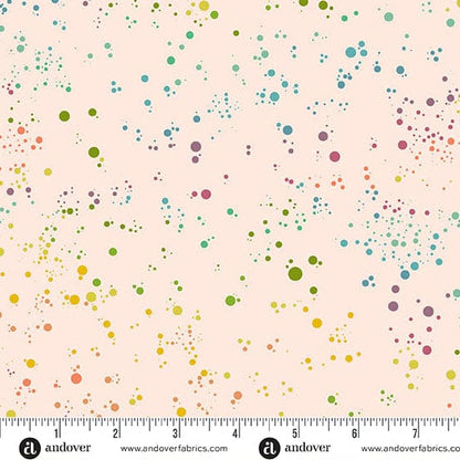 Cotton quilting fabric pattern called 'Sherbet'. Part of the 'Fizz' fabric collection. Designed by Giucy Giuce for fabric company Andover. SKU: A-1344-EX. 44-45 inch width.