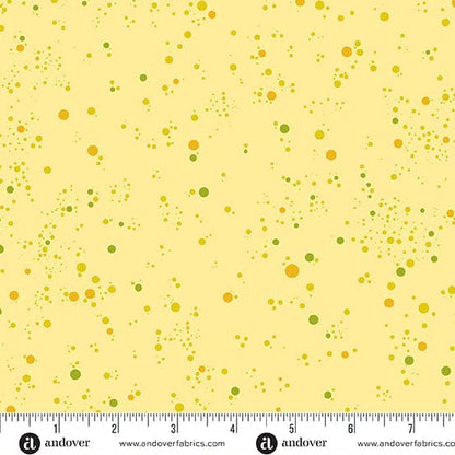 Cotton quilting fabric pattern called 'Lemon'. Part of the 'Fizz' fabric collection. Designed by Giucy Giuce for fabric company Andover. SKU: A-1344-Y. 44-45 inch width.