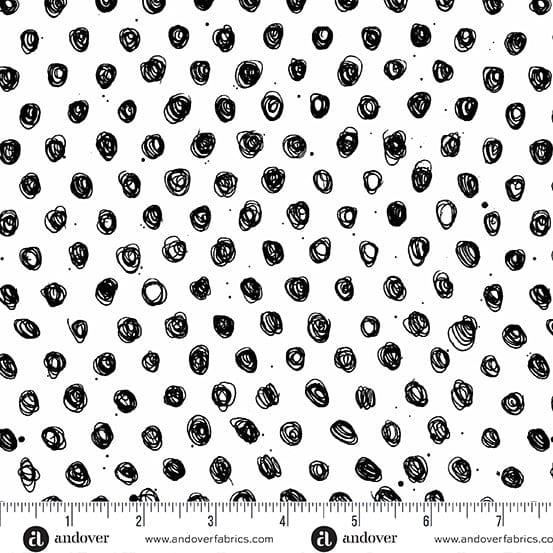 Ink by Giucy Giuce - Polka in Snowy Owl - A-915-K - Half Yard