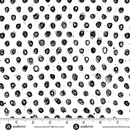 Ink by Giucy Giuce - Polka in Snowy Owl - A-915-K - Half Yard