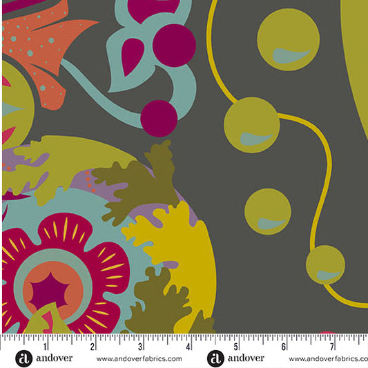 Mural Charcoal - 108" Wideback Fabric - Redwood 108s by Alison Glass (Preorder)