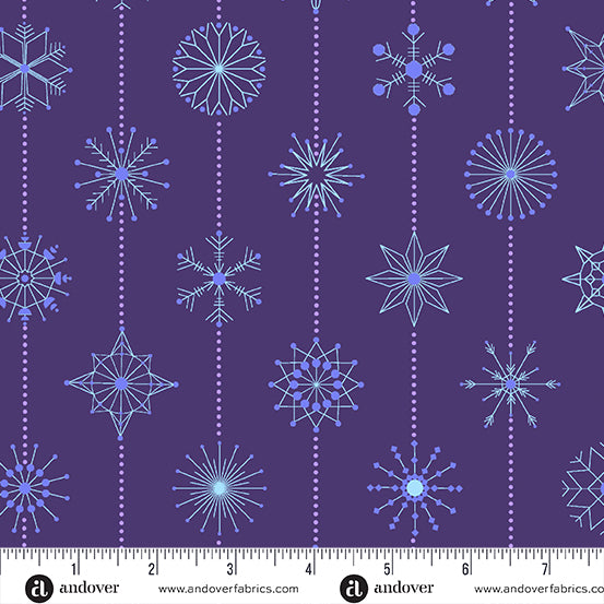 Deco Frost - Snowflakes in Winter Plum - CS-1114-P - Half Yard