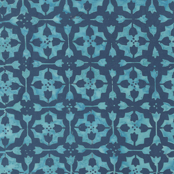 Dutch Days - Tulip Tile in Tropical Teal - Shayla Wolf - 747Q-3 - Half Yard (Preorder)