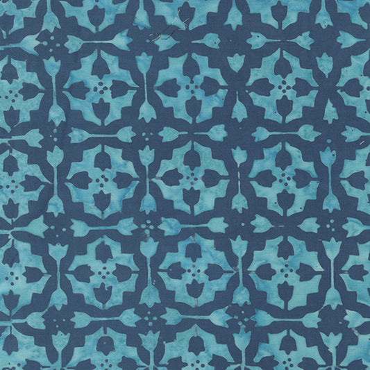 Dutch Days - Tulip Tile in Tropical Teal - Shayla Wolf - 747Q-3 - Half Yard (Preorder)