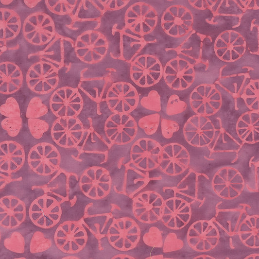 Dutch Days - Bicycle Love in Raspberry Rose - Shayla Wolf - 749Q-1 - Half Yard (Preorder)