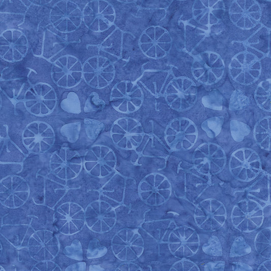 Dutch Days - Bicycle Love in Lapis - Shayla Wolf - 749Q-4 - Half Yard (Preorder)