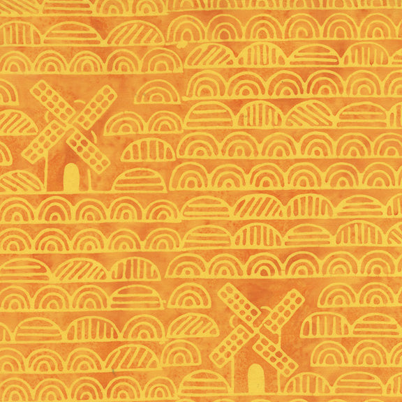Dutch Days - Windmills in Marmalade - Shayla Wolf - 754Q-1 - Half Yard (Preorder)