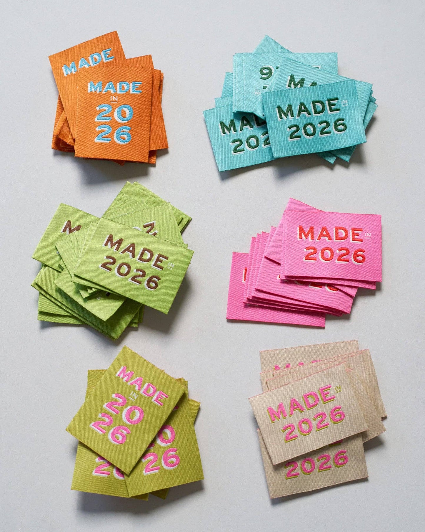 2026 Large Garment Labels: Multi Set of 6