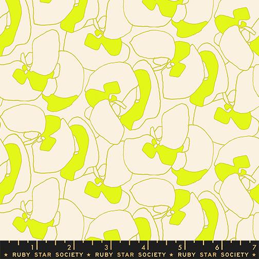 Seagrapes in Neon Yellow quilting fabric, part of the Memento fabric collection by Ruby Star Society (SKU: RS8000 11)