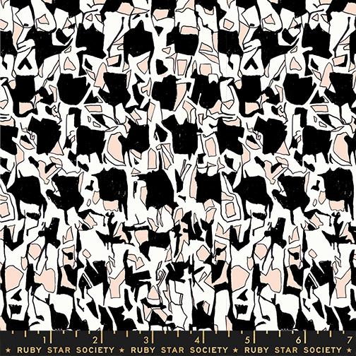 Explore in Black quilting fabric, part of the Memento fabric collection by Ruby Star Society (SKU: RS8001 16)