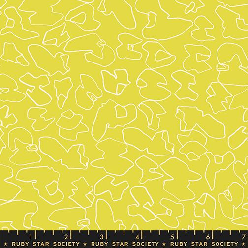 Walnuts in Citron quilting fabric, part of the Memento fabric collection by Ruby Star Society (SKU:  RS8005 13)