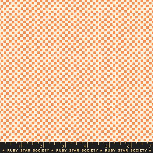 Tracks in Pumpkin quilting fabric, part of the Memento fabric collection by Ruby Star Society (SKU: RS8006 14)