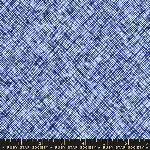 Crosshatch in Lapis quilting fabric, part of the Memento fabric collection by Ruby Star Society (SKU: RS8007 16)