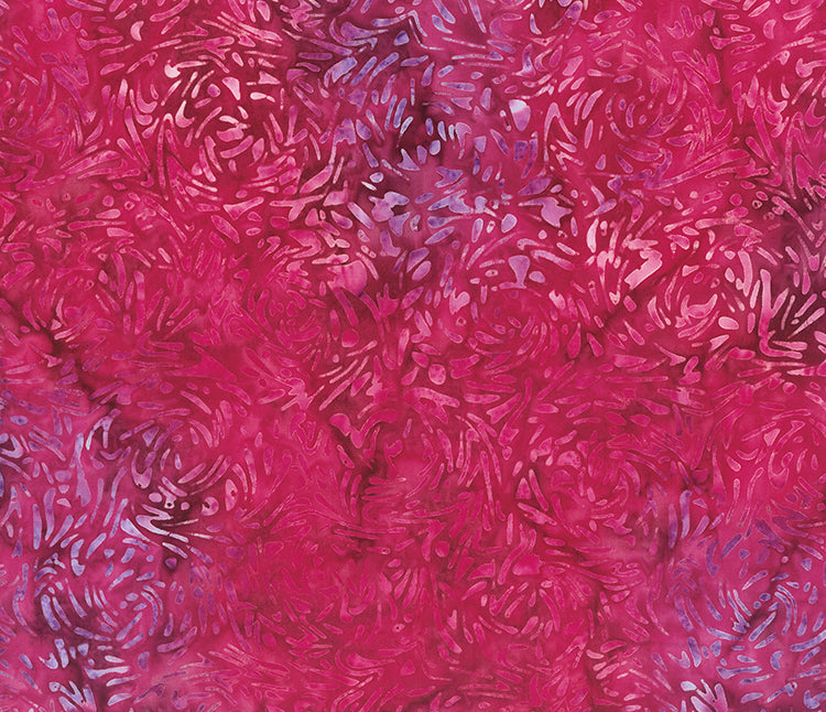 Cotton Batik in Pink Punch quilting fabric, part of the Banyan BFFs fabric collection by Banyan Batiks (SKU: 81600-28)