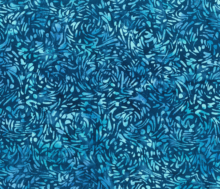 Cotton Batik in Dark Blue quilting fabric, part of the Banyan BFFs fabric collection by Banyan Batiks (SKU: 81600-46)