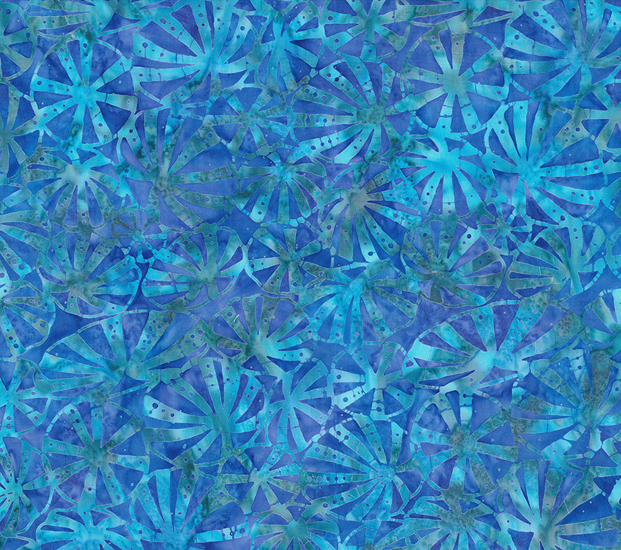 Sea Urchin Got The Blues quilting fabric, part of the Calypso fabric collection by Banyan Batiks (SKU: 82404-44)
