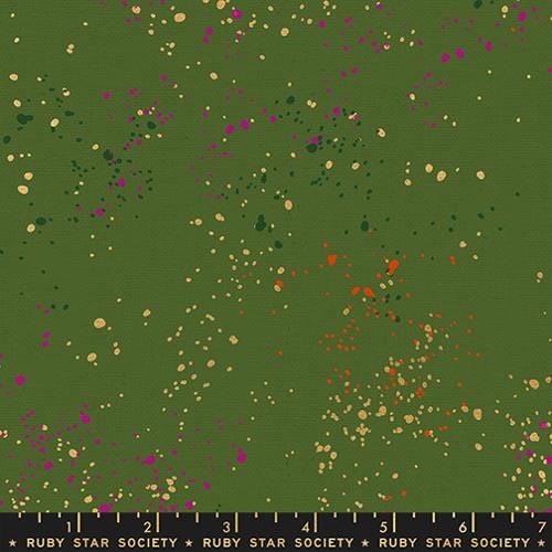 A closeup shot of the canvas fabric pattern called Speckled, designed by Rashida Coleman Hale, in the Sarah colorway. The SKU is RS11177 115LM