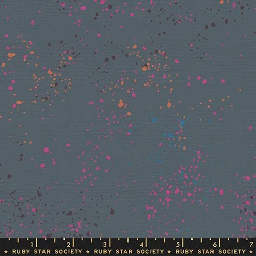 A closeup shot of the canvas fabric pattern called Speckled, designed by Rashida Coleman Hale, in the Ghostly colorway.  RS11177 135L