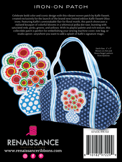 Kaffe Fassett x Oliso - Bouquet Iron-On Woven Patch - 5" x 7"