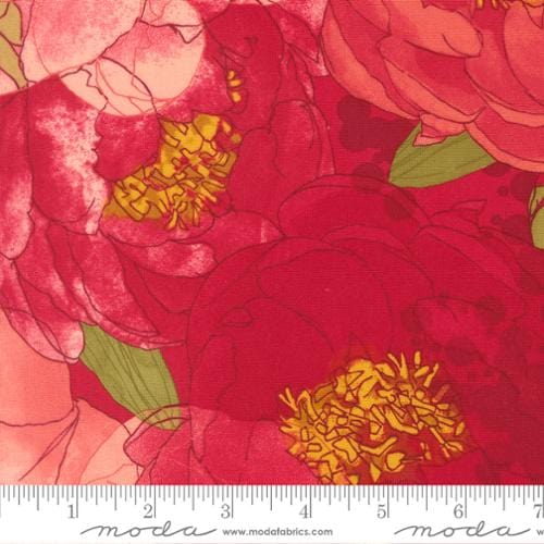 Darling Peony in Lipstick quilting fabric, part of the Darling Peony fabric collection by Robin Pickens (SKU: 48790 15)