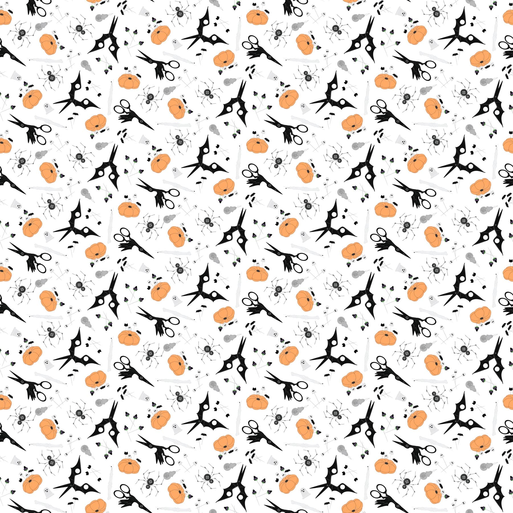 Mr. Bones Sews - Notions in White - Kimberlee Peers-Moore - 91079-10 - Quilting Fabric